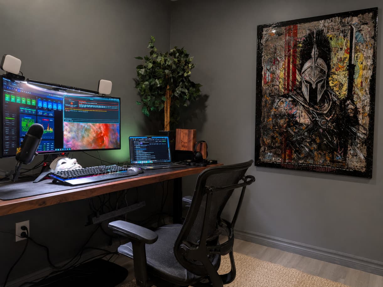 The workstation and painting